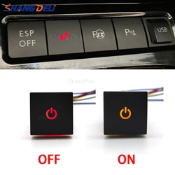 1PC LED DRL Light Packing Radar Music Power On Off Camera Switch Exhaust Button For Golf 6 Jetta 5 MK5 EOS Scirocco