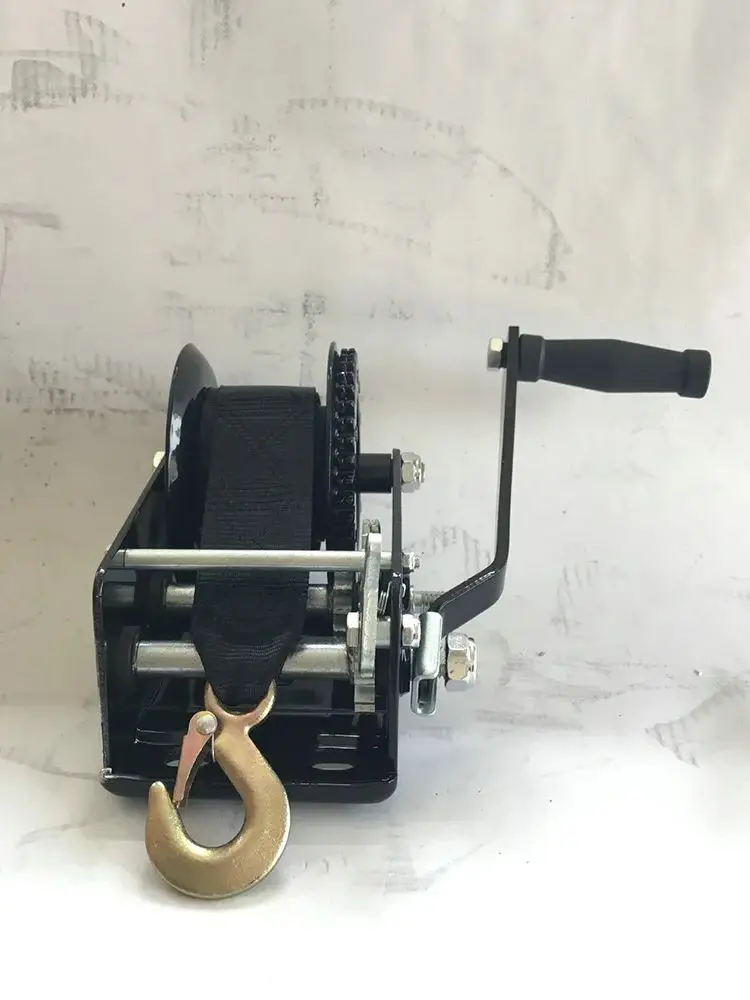 Manual Hand Crank Winch 3500 lbs Pulling Capacity, Boat Trailer Winch Heavy Duty Rope Crank for Trailer Boat or ATV Towing