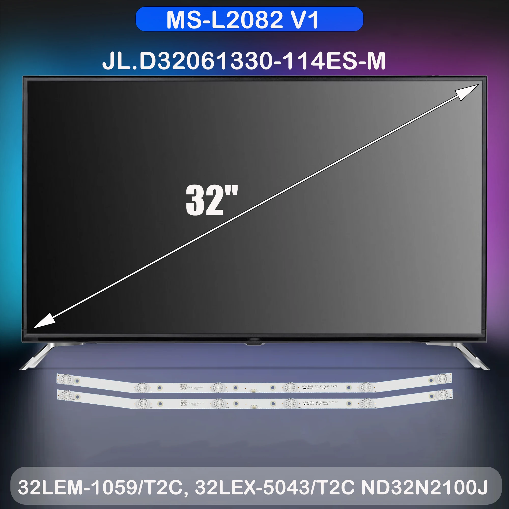 

Лента светодиодной подсветки для FLTV-32B110T VHIT-32H168MS VHIT-32H169MS 32L1 32L3 32L56 32S1A ND32N2100J ПТ-81ЖК-100ЦТ X322BV-SRR