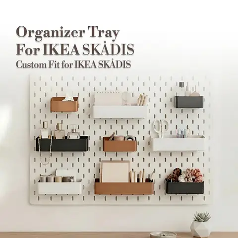 Organizatör Tepsisi IKEA SKADIS Pegboard ile Uyumlu Özel Duvar Saklama Kutusu Masa Aksesuarı Tutucu Peg Board Konteyner