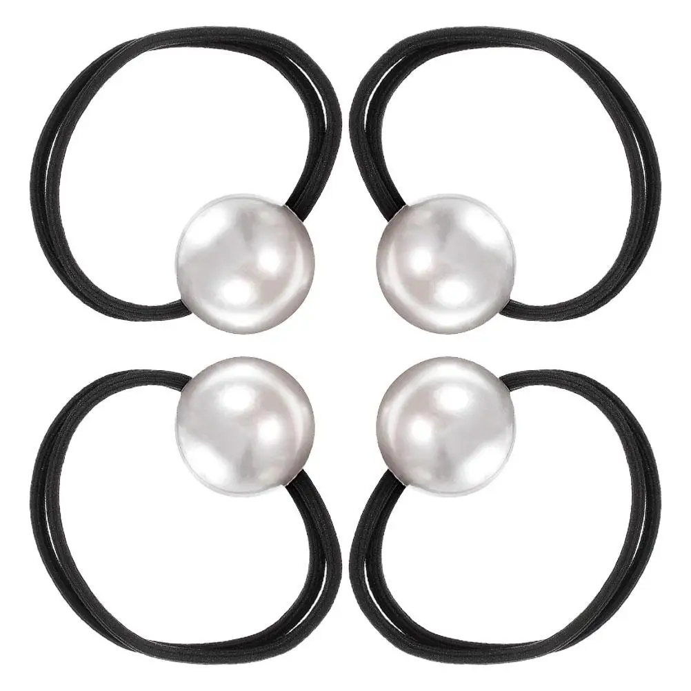 

4 шт. жемчужные аксессуары, эластичные резинки для волос, декоративные держатели для хвоста, галстуки из бисера, резинки для волос с французским жемчугом, маленькое резиновое кольцо