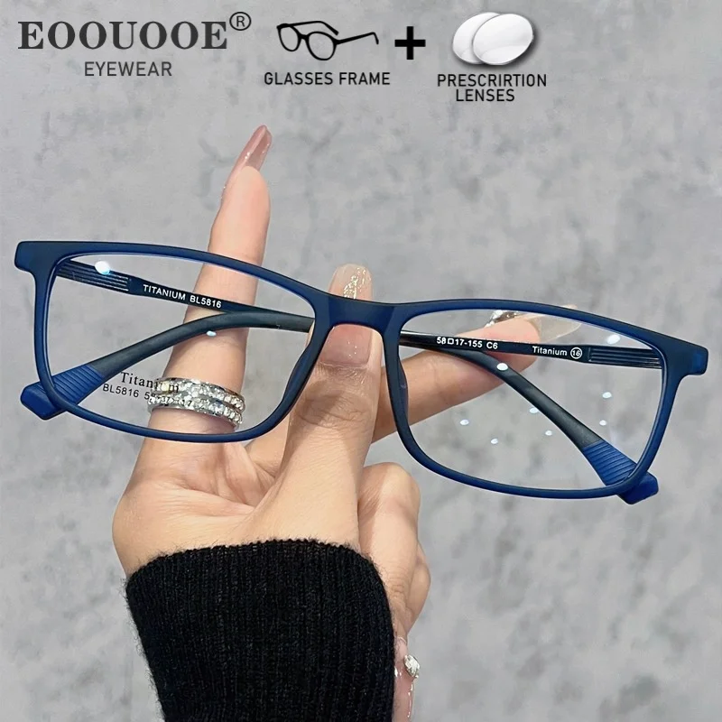 58mm Super Large Glasses For Men Prescription Lenses Aspherical Myopia Hyperopia Progressive Square TR90 Optical Eyewear
