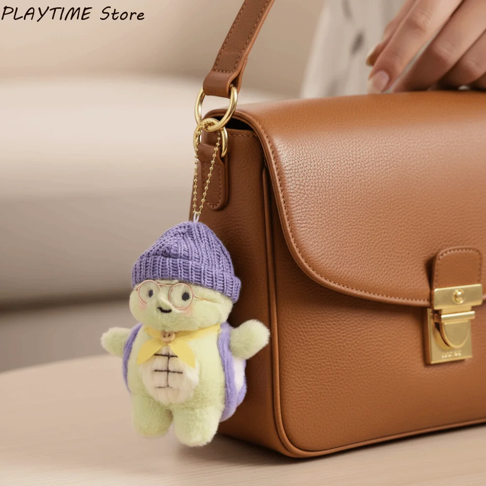 

PP Cotton Green Turtle Plush Keychain Animal Cartoon Plush Turtle Pendant 12cm Cotton Green Doll Key Ring Couple Girl Kids Gift