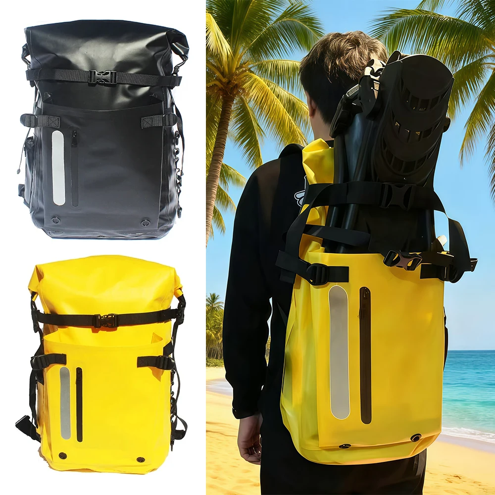 1Pcs 30L Waterproof Backpack Dry Bag Heavy Duty Hiking Camping Kayaking Boating Rafting Fishing Travel Gear Sack