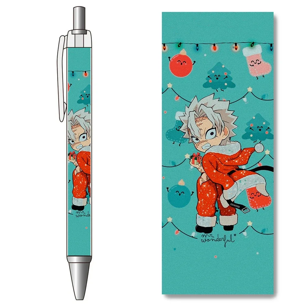 1/4PCS Tanjirou Nezuko Zenitsu Inosuke Giyuu Shinobu Popular Anime Christmas Series Customized Click Gel Pen Pretty Stationery