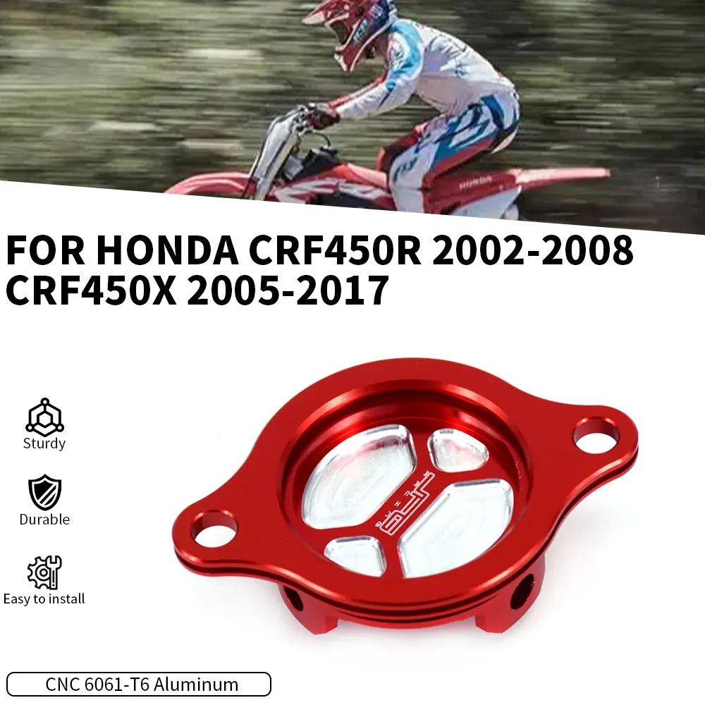 Motorrad Teile CNC Billet Öl Filter Kappe Abdeckung Stecker Für Honda CRF450R 2002-2008 CRF450X 2005-2017 Motorräder zubehör