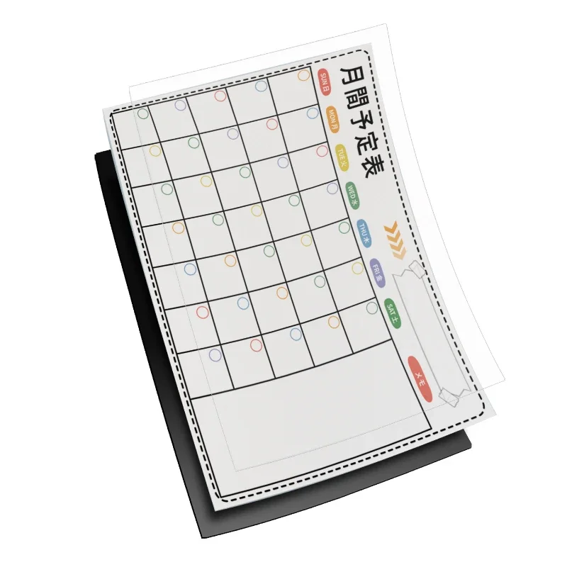 Spanish/English Weekly Monthly Planner Daily Message Magnetic Stickers Soft Whiteboard Fridge Magnets Calendar Removable