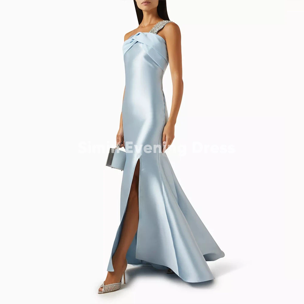 

Simin Women's One-shoulder Beaded Split Mermaid Customized Evening Dresses Sleeveless Draped Floor-Length Elegant Dresses 2025