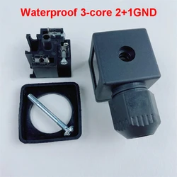 DIN43650A Hydraulic Solenoid Pulse Valve Coil Junction Box Plug Waterproof 3-core 4-core LED with Light DC AC