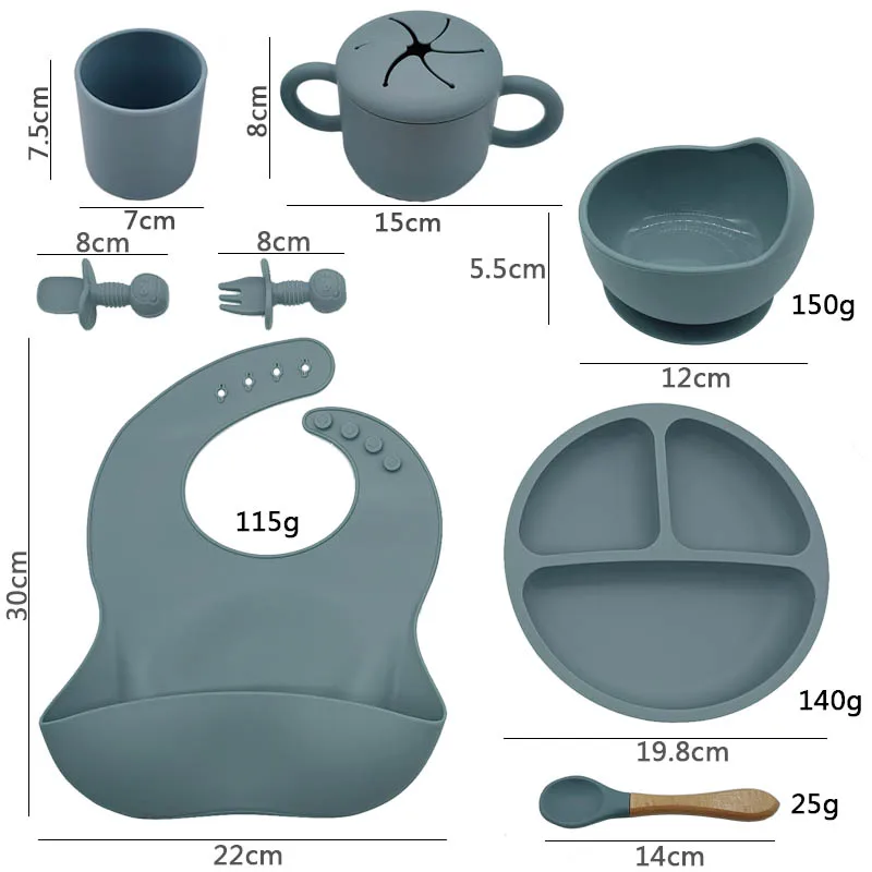 Personalized Name Baby Feeding Plates Bowl 5Pcs Silicone Tableware Straw Cup Spoon Fork Kids Plate Dishe Newborn Gift Customized
