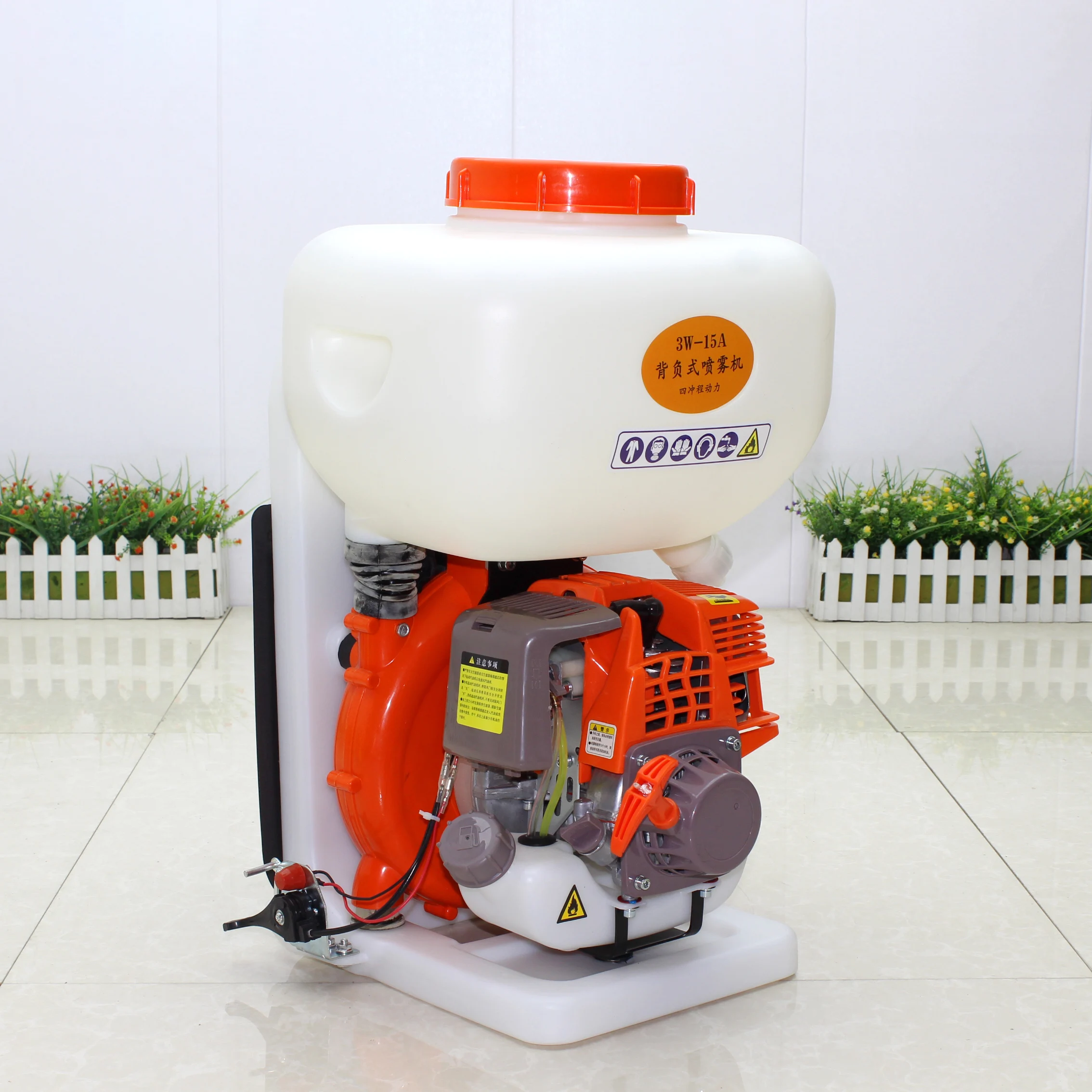 3W-15A Dust Collector and Electric Sprayer 41.5CC Backpack 4 Stroke Gasoline Engine Garden Pesticide Fertilizer 15L