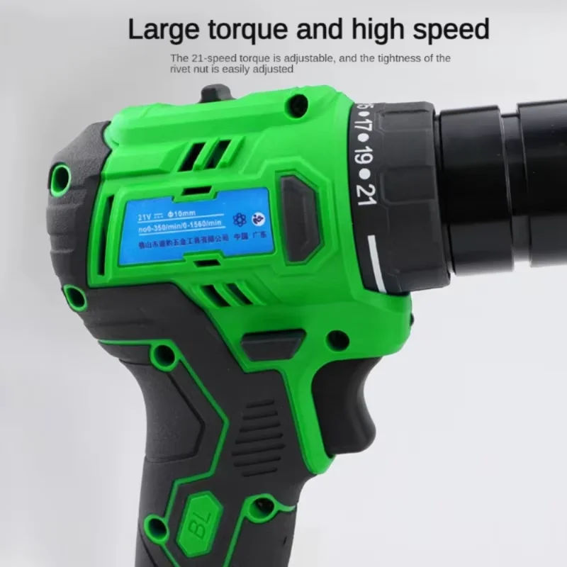 SUBAO ขยายรุ่นชาร์จ Rivet Gun 10 ส่วน 5.2Ah อัตโนมัติ Rivet Nut Gun เหมาะสําหรับ M3-M8 ถั่ว