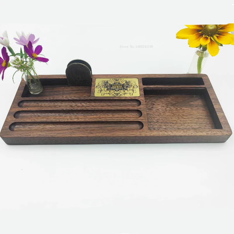 30.5cm Wooden Pigments Desktop Tray Art Tools Storage Rack Sketching Painting Water Color Sub-package Paintbrush Storage Plate