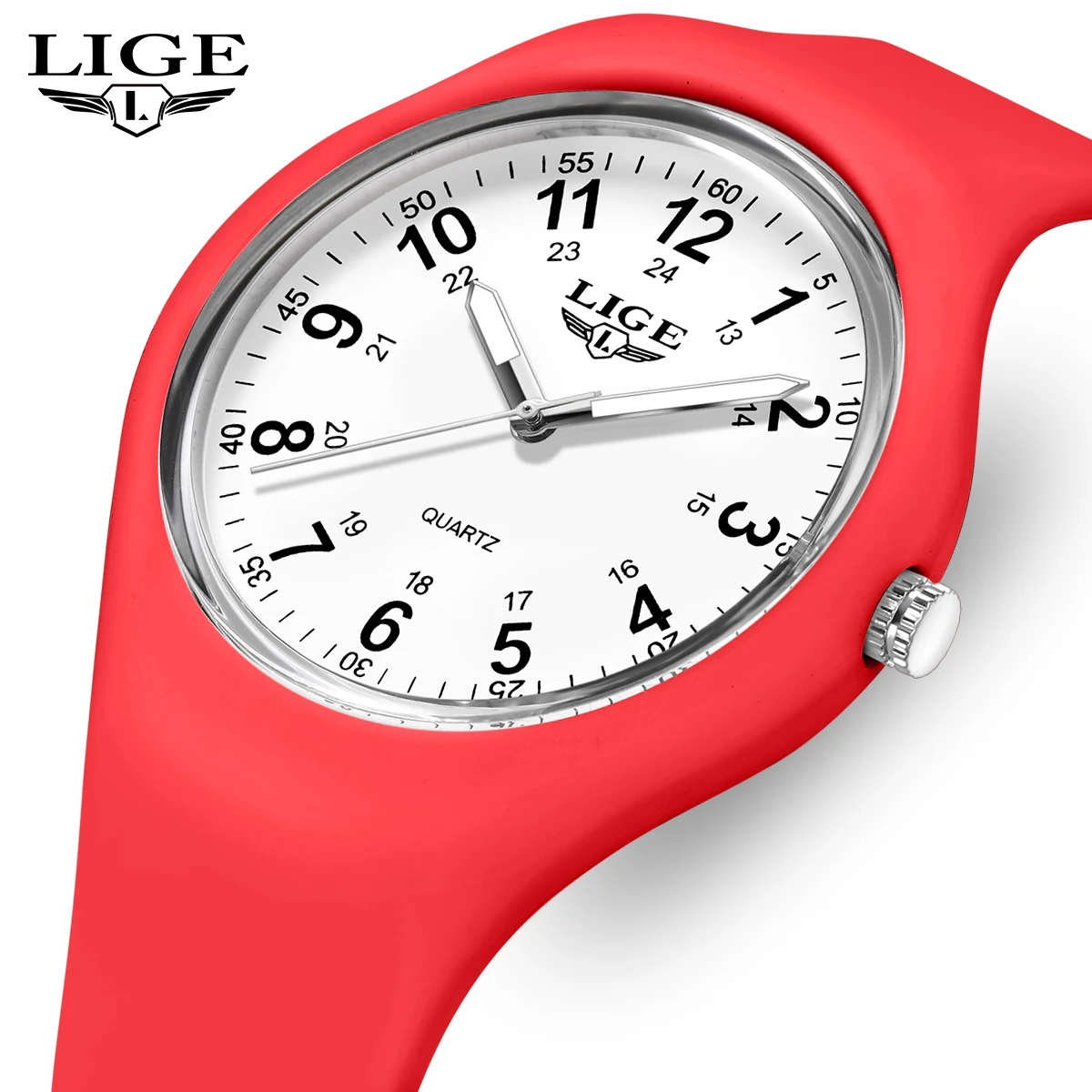 

LIGE creative NEW luminous female waterproof watches fashion Ladies clock quartz Silicone children's watch Women's wristwatch