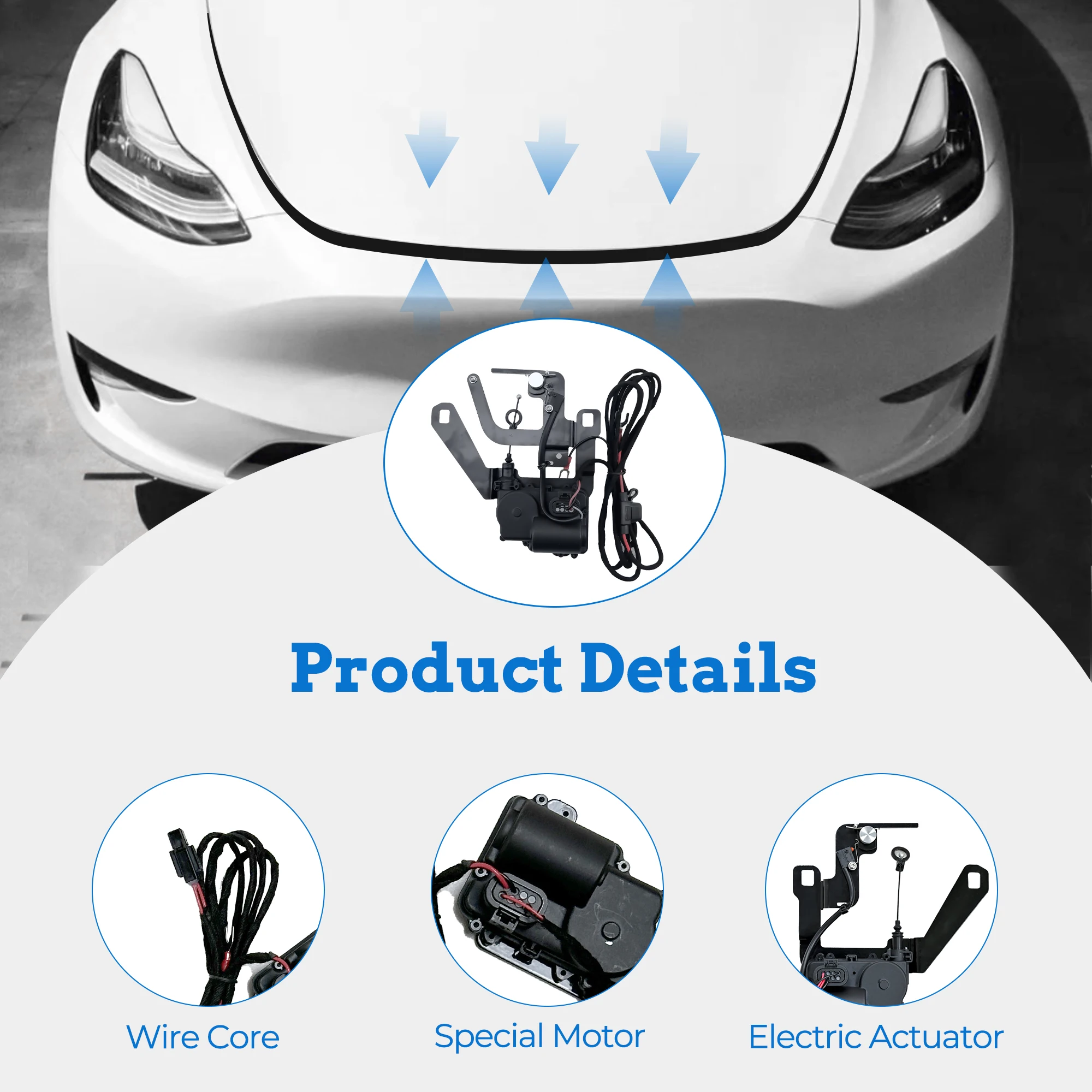 Front Spare Box Electric Lock Soft-closing for Tesla Model Y 2020-2024 Suction Lock Front Trunk Auto Close Adsorption Lock Close