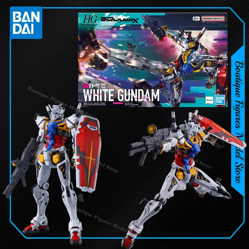 Bandai original hg gquuuuuux RX-78-02 branco gundam ação anime figuras montagem modelo coleção presente crianças brinquedos