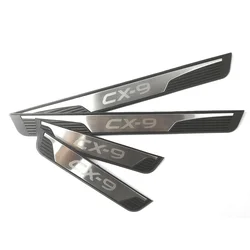 4Pcs/Lot ABS Stainless Steel For 2016-2023 Mazda CX-9 CX9 CX 9 TC Sport Door Sill Pedal Welcome Scuff Plate Decoration Cover