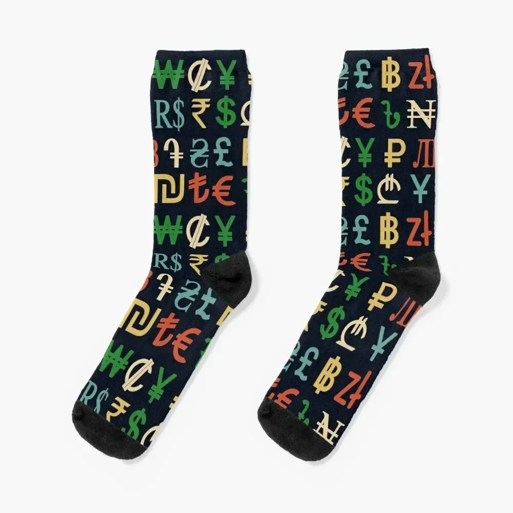 Worlds 20 Strongest Currencies Symbols,Cute Forex Gift Socks summer heated men cotton high quality Socks Female Men's