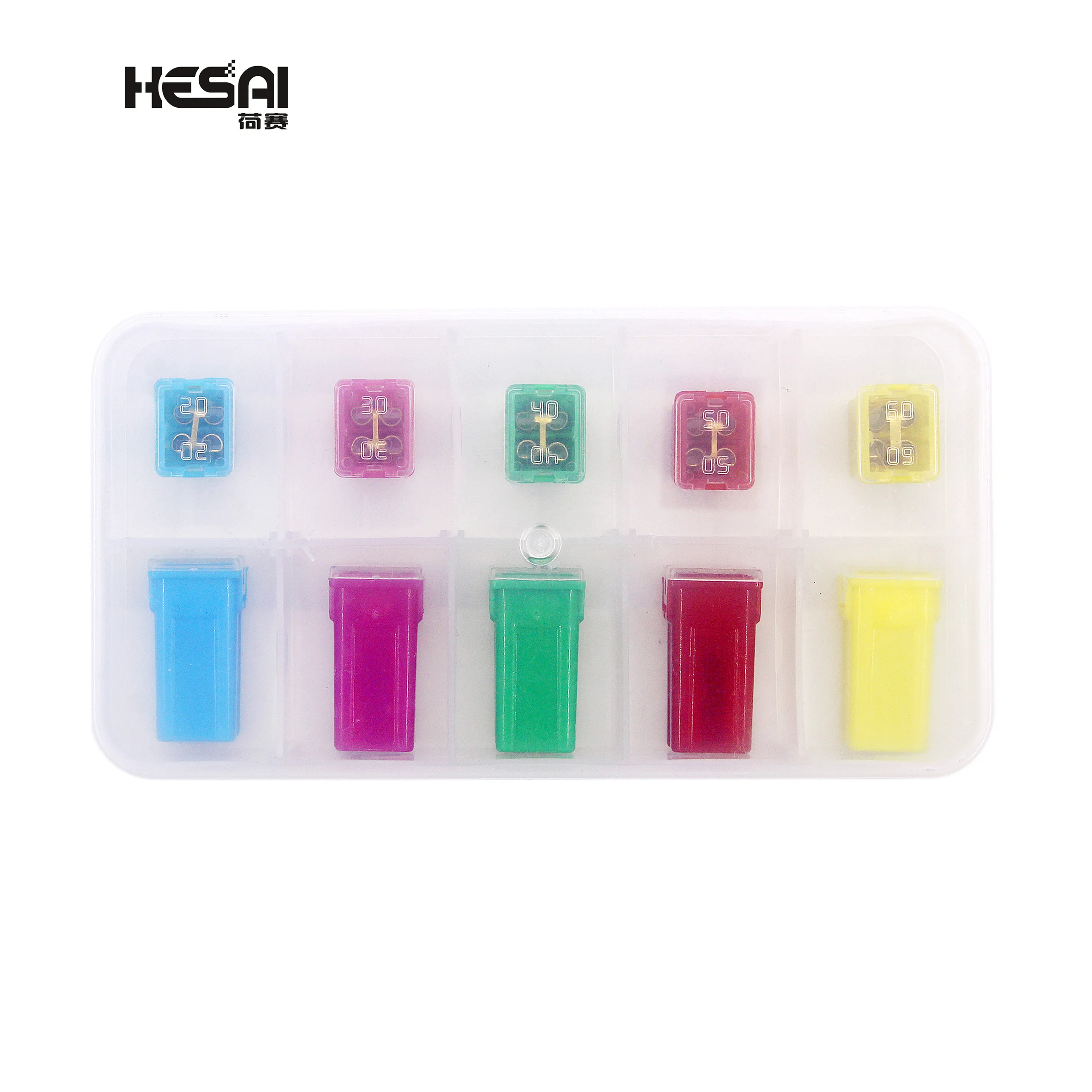 10pcs box shaped car safety ribbon plastic box mini/small plug-in connection type insurance Silk 20-60A