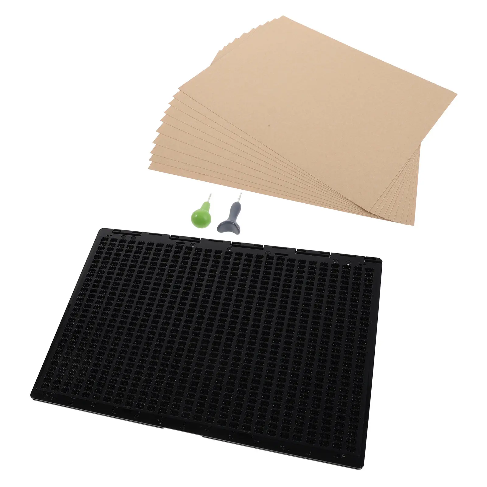 

1 set 1 Set Writing Board Kit 27 Lines 30 Cells Plastic Braille Tablet Manual Braille Writer Pen For Blind Students Reusable