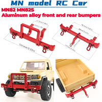 MN 82 Aluminum Alloy Front And Rear Bumper Bull Bars Guards with Trailer Hook For 1/12 MN82 LC79 Pickup Upgrade Accessories