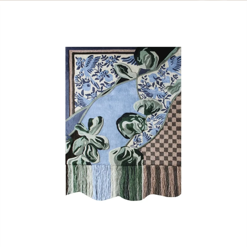 Modern light luxury chessboard, antique flower and bird niche living room