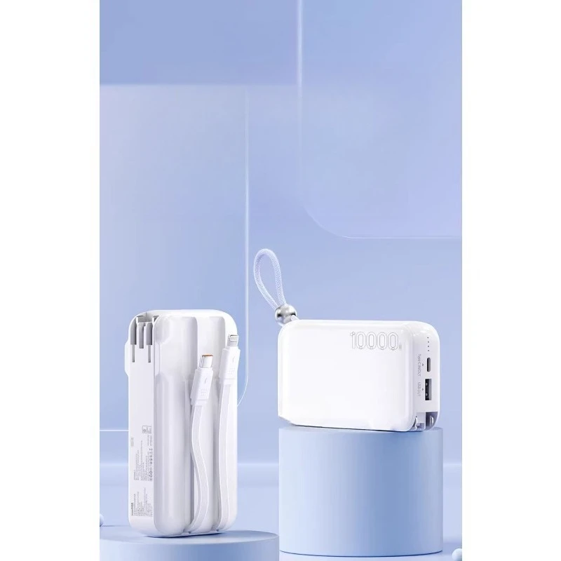 10000mAh New Power Bank with Built-in Dual-line Plug Large Capacity and Fast Charging Mobile Power Supply