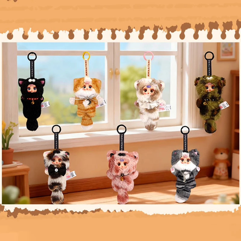 

Mm Naitang Soft Plush Cat Pendant Blind Box Fashion Cute Cartoon Backpack Bag Charm Decoration Hanging Ornament Gift For Women