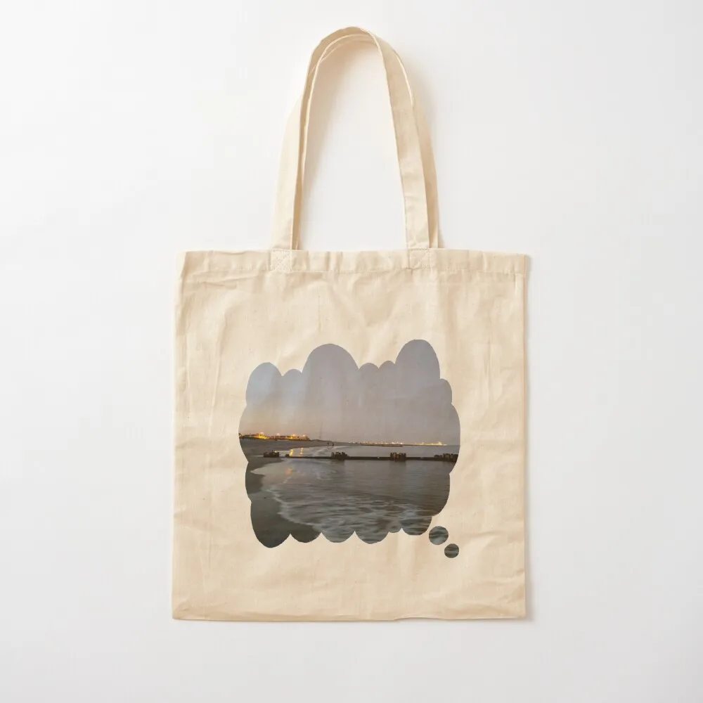 Thinking of the Sea, Ocean City Tote Bag Eco bag Women's handbag canvas tote bags tote bags men