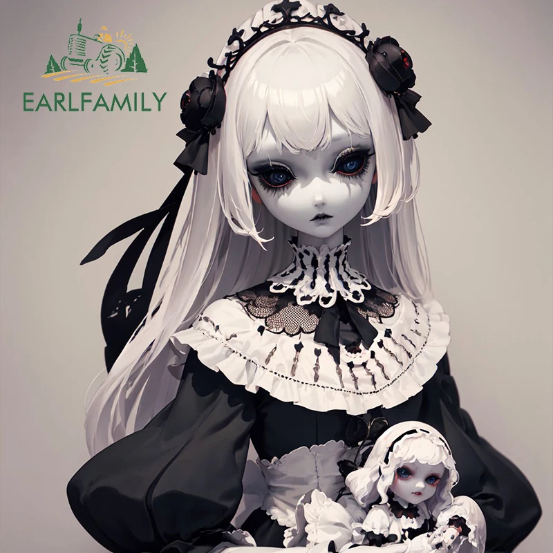 EARLFAMILY Gothic Gloomy Princess Doll Car Sticker 3D Fanart Decal Motorcycle Car Racing Graffiti Stickers Window Trunk Decor