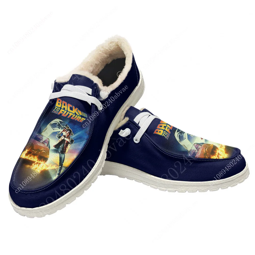 

Back To The Future Delorean Casual Shoes Plush Flat Shoe Men Woman Breathable Casual Outdoor Footwear Couple Custom Made Shoe