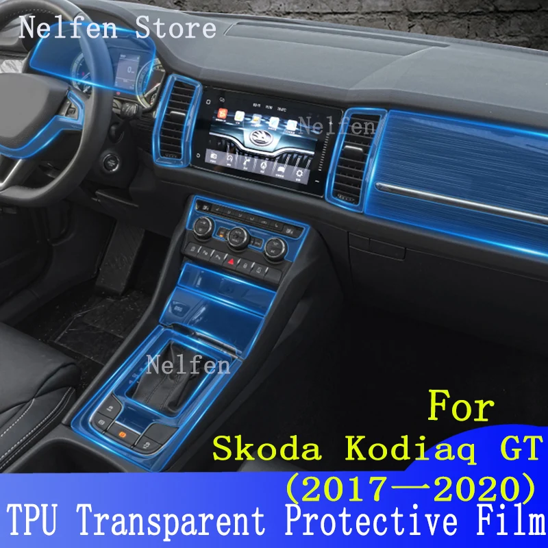 

For Skoda Kodiaq GT 2017-2020 Car Accessories Interior Center console Transparent TPU Protective film Anti-scratch Repair film