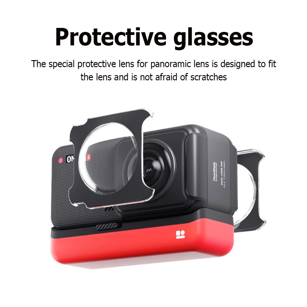 Panoramic Camera Lens Guards for Insta360 Shadow Stone ONE RS/R Protector Cover Tempered Glass Sports Camera Protective Lens Cap