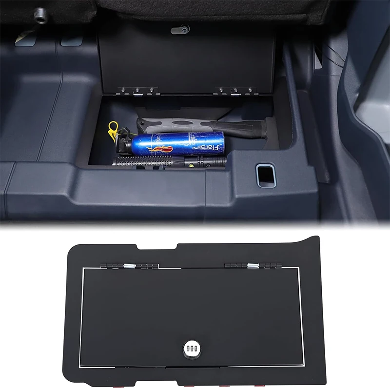 For Ford Maverick 2022-2026 Carbon Steel Car Under Seat Storage Lock Box Hidden Safe Second-Row Underseat Security Organizer