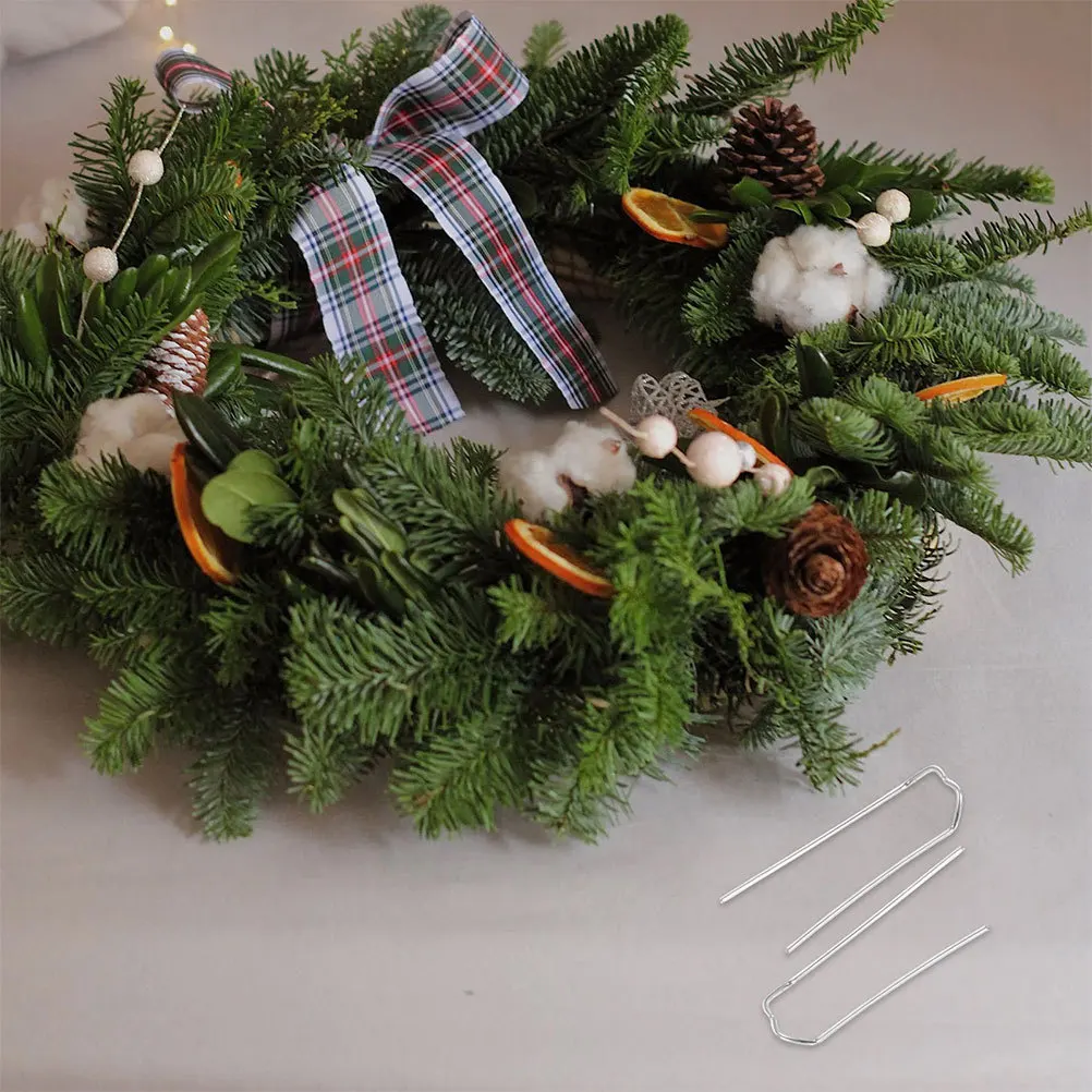 เข็มกลัดโลหะชุบสังกะสีรูปทรงต่างๆ สำหรับงานจัดดอกไม้ 150 ชิ้น สำหรับพวงหรีดโฟม การจัดดอกไม้ในสวน อุปกรณ์จัดสวน ตัวยึดดอกไม้