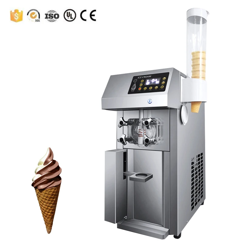 One-click Operation Automatic Burger shop Soft Ice Cream Machine Fully automatic ice cream dispenser