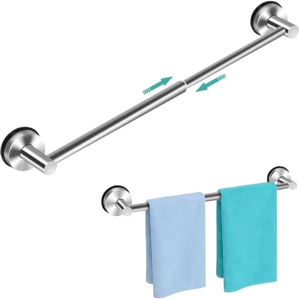 

Регулируемый выдвижной держатель для полотенец из нержавеющей стали, настенный, без сверления, с одной перекладиной, раздвижная вешалка для полотенец