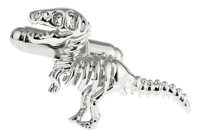 Dinosaur Cuff Links For Men Animal Design Quality Brass Material Silver Color Cufflinks Wholesale&retail