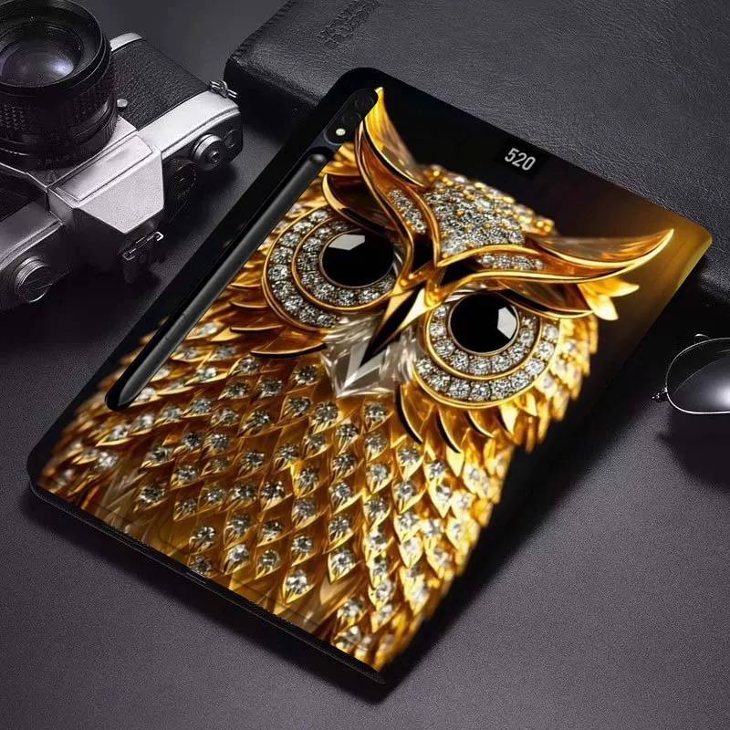 

Cartoon Luxury Tiger Owl Color Gift For Samsung Galaxy Tab S6 S7 S8 S9 S10 FE Plus Lite Soft Flexible Support Tablet Case