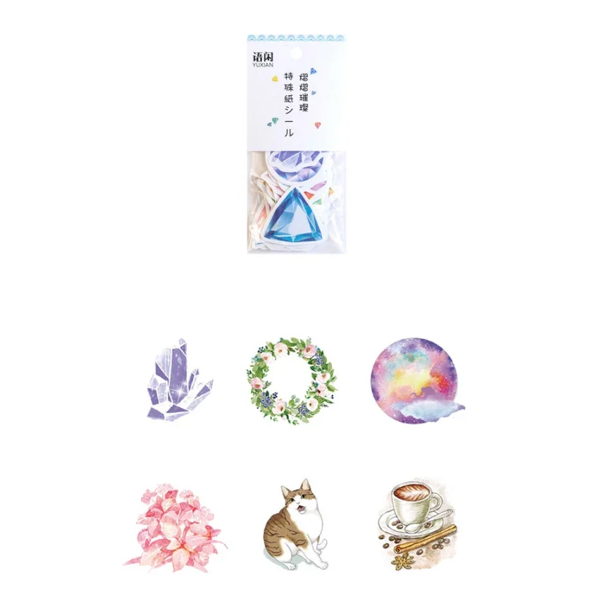 

50Pcs Lovely Dyeing Series Small Fresh Stickers Scrapbooking Paper Cute Stationery Scrapbook Supplies