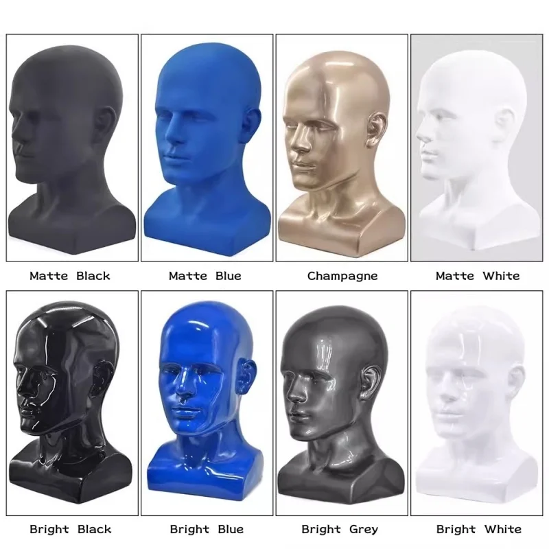 PVC Men Mannequin Head Mall Shelves Display Props Hats Masks Glasses Display Racks Model Heads