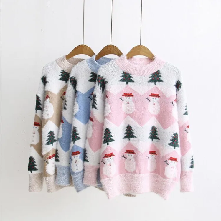 

2025 Christmas Sweater autumn and winter new fashion thickening Christmas sweater sweater suit female