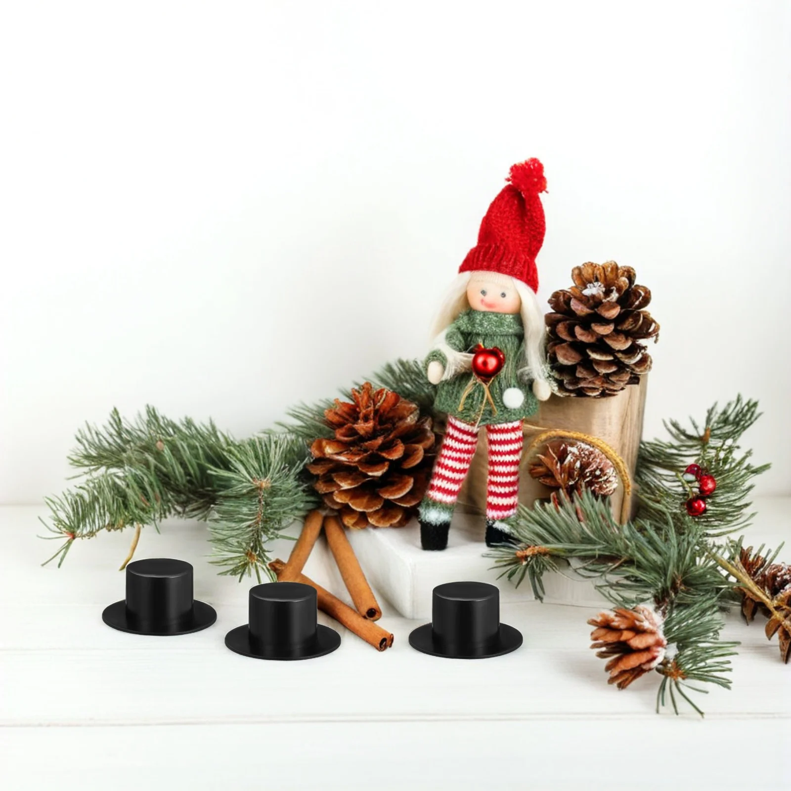 

50Pcs Black Mini Clown Hats Plastic DIY Craft Decoration Christmas Party Supplies Accessories Mini Hat