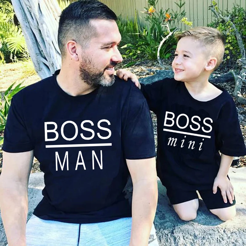 Neuer Chef Mann und Chef Mini Vater und Sohn T-Shirt Sommer könig Prinz große Männer kleine Männer mich und Papa Kleidung Familien kleidung