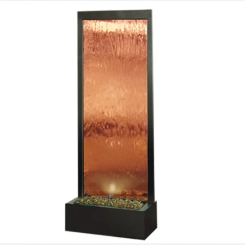72 inch tall artificial water feature glass water wall stainless steel waterfall fountain outdoor fountain water feature