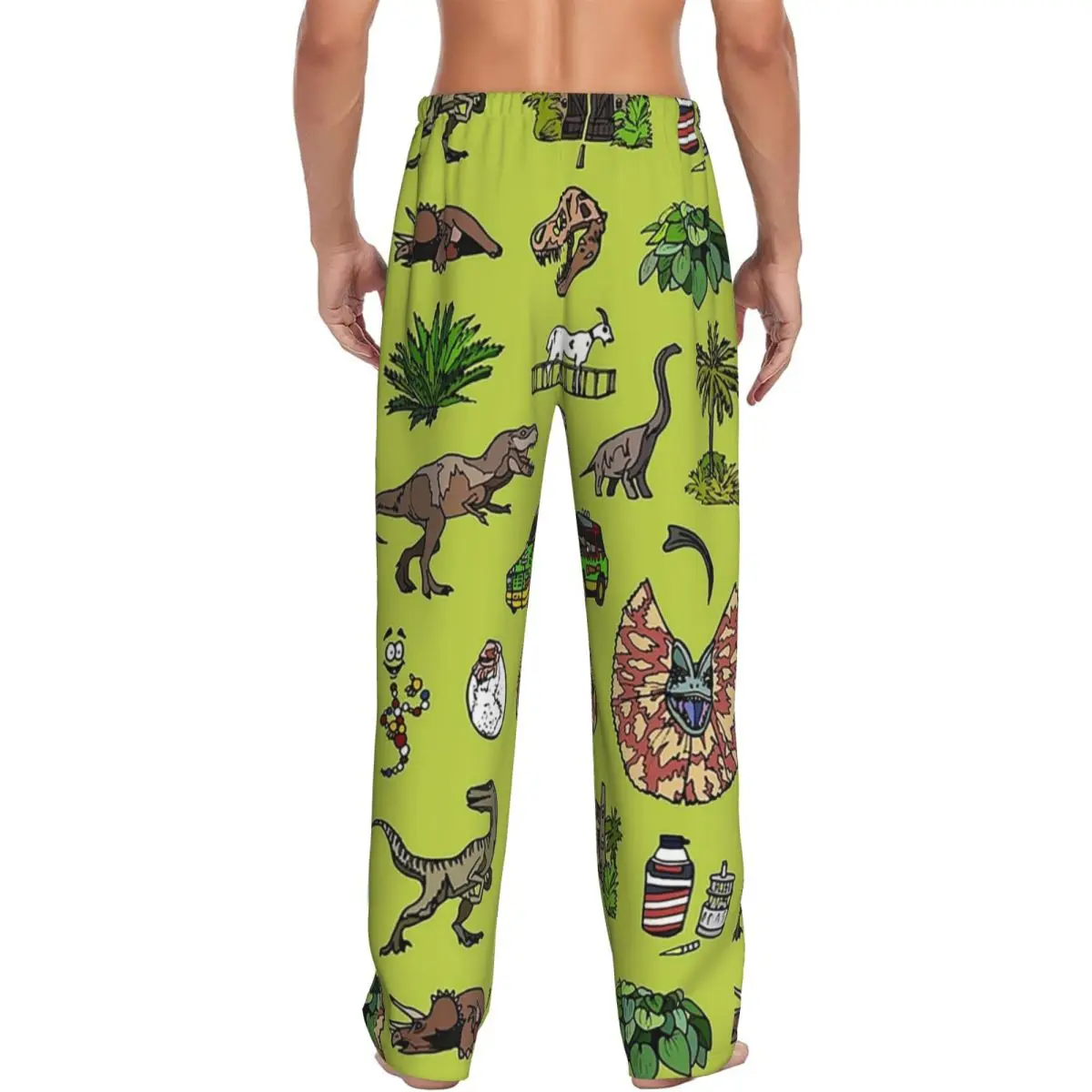 Custom Jurassic Pattern Lighter Pajama Pants Men Sleepwear Sleep Lounge Bottoms with Pockets