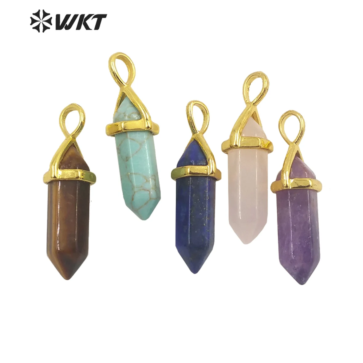 WT-P1864  WKT 2022 colourful luxurious pendant style Natural Gemstone gold-plate Pendant new sale lady party trend jewelry