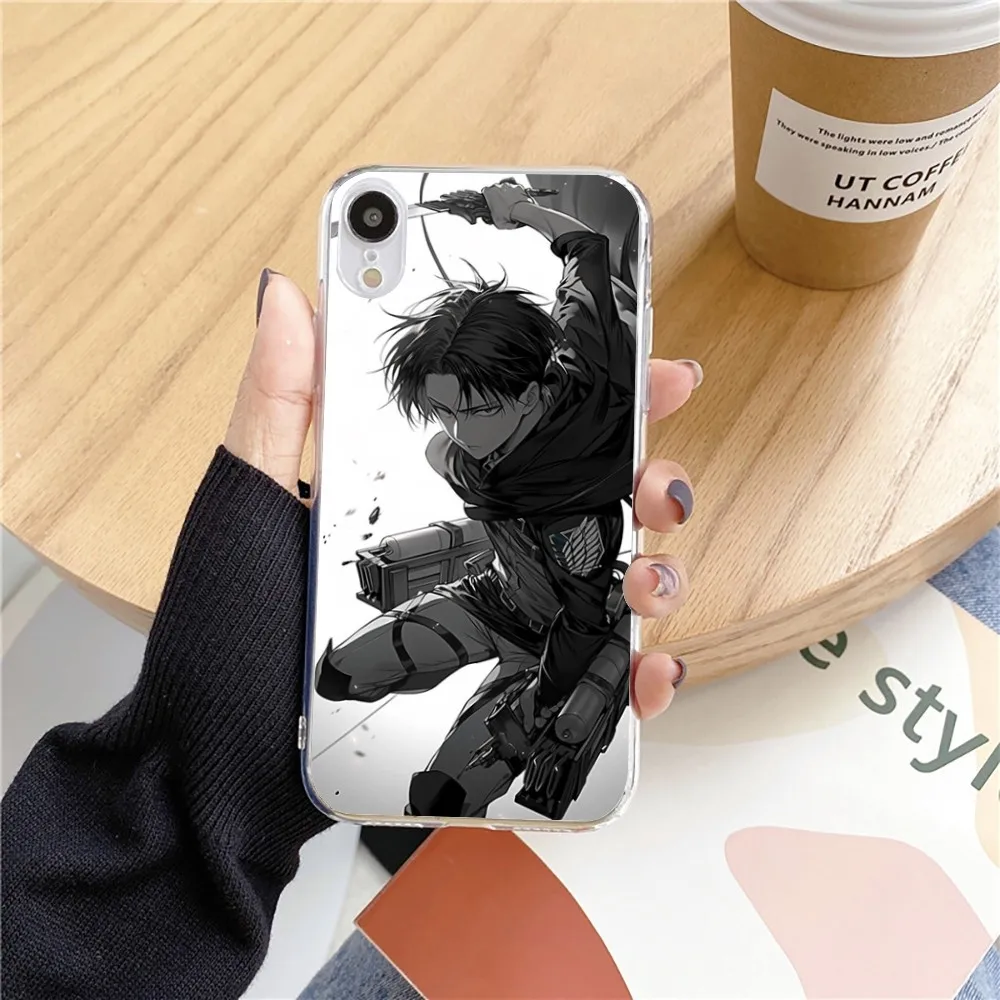 attack on titan levi Phone Case For Iphone 15 11 13 14 Pro Max 7 8 Plus X Xr Xs Max Se2020 12mini Transparent Cover