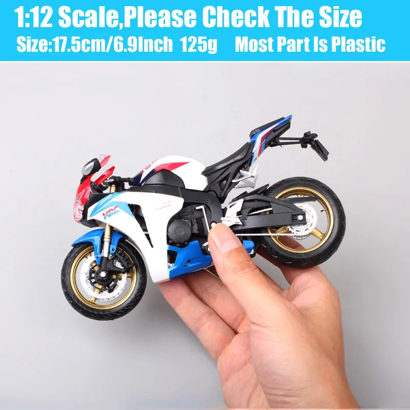 Fireblade Motocicleta Diecast Miniature Racing Bike Modelo Brinquedo, Honda CBR1000RR CBR Repsol, Escala 1:12, Automaxx