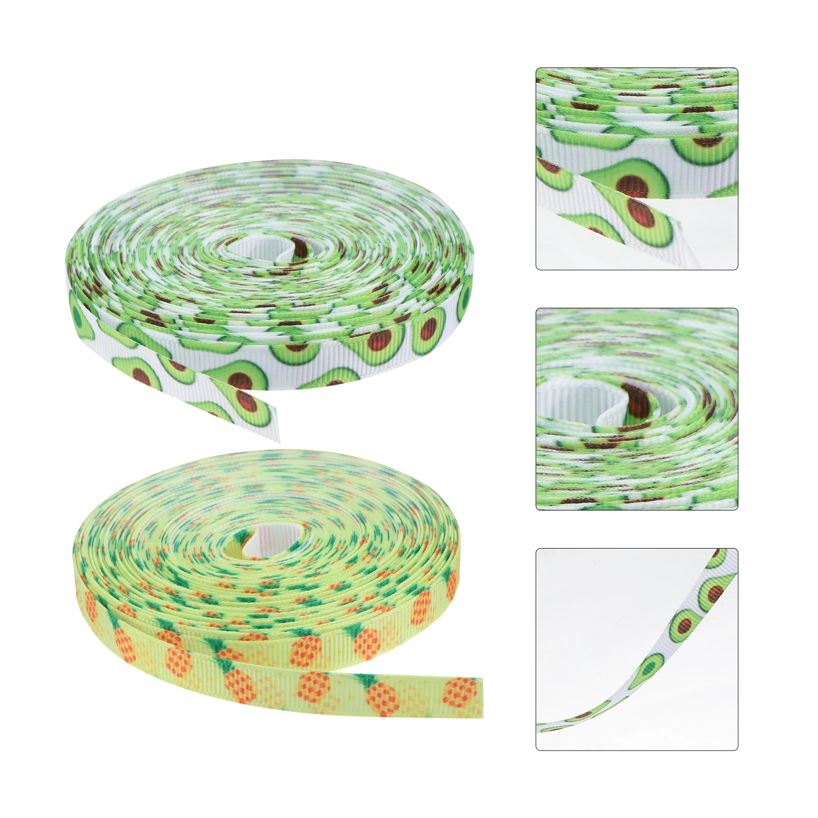 

2pcs Fruits Pattern Printing Ribbon Gift Wrapping Webbing Delicate Decorative Ribbon Diy Bow Packing Handmade Present Wrap